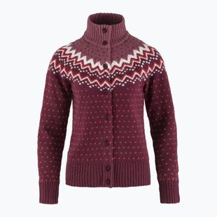 Дамски пуловер Fjällräven Övik Knit Cardigan dark garnet