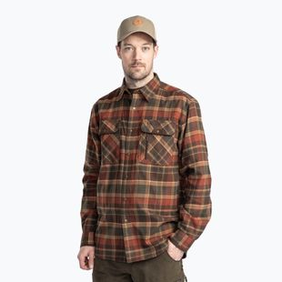 Мъжка риза Pinewood Prestwick Exclusive d.green/terracotta