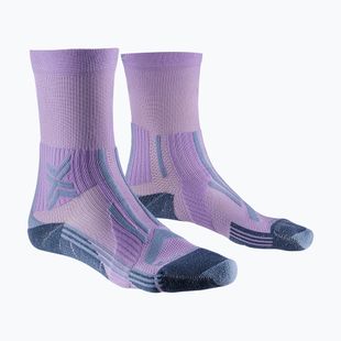 Дамски чорапи X-Socks Trailrun Perform Crew orchid/sunset blue