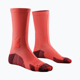 Мъжки чорапи X-Socks Trailrun Discover Crew fluo red/namib red