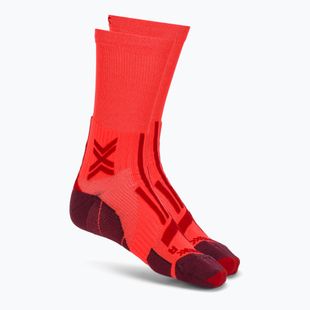 Мъжки чорапи X-Socks Trailrun Perform Crew fluo red/namib red