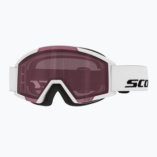 Детска скиорска маска SCOTT Shield white/rose