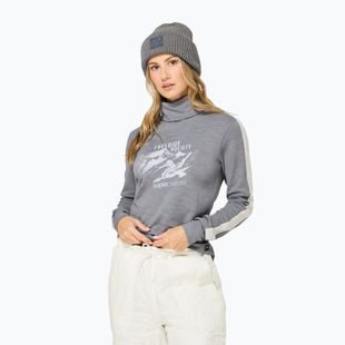 Дамски пуловер Super.Natural Freeride Roll Neck cashmere grey melange / f. white / f. white
