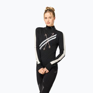 Дамска блуза с дълъг ръкав super.natural KryTeeede Col T-Neck Light jet black/white/mountain trail gl/white