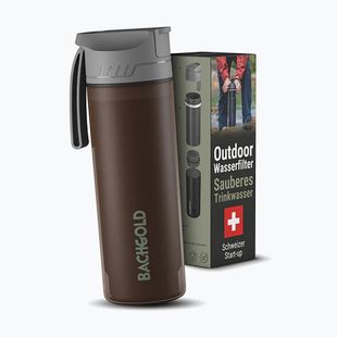 Туристическа бутилка с филтър Bachgold Selfpress Waterfilter 500 ml brown
