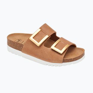 Дамски чехли Scholl Montery 2 Straps Ad Med cognac