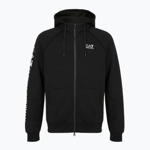Мъжки суитшърт Emporio Armani EA7 Train Logo Series Extended Logo Hoodie Fz black / white