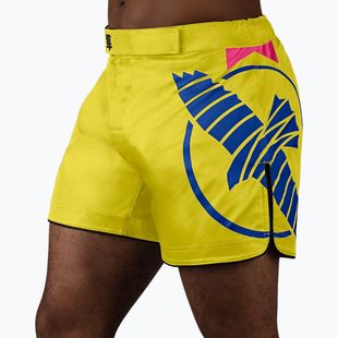 Мъжки тренировъчни шорти Hayabusa Icon Mid-Thigh MMA yellow/blue