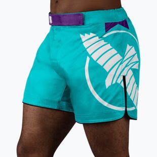 Мъжки тренировъчни шорти Hayabusa Icon Mid-Thigh MMA teal/white