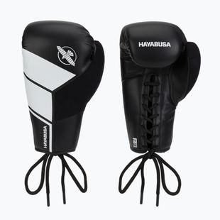 Hayabusa S4 Lace Up боксови ръкавици бели S4LACBG-BK