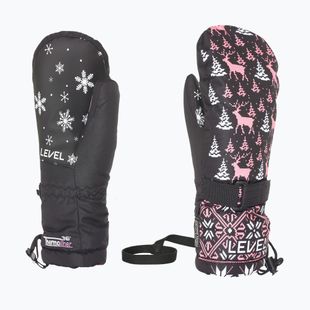 Детски скиорски ръкавици Level Junior Mitt ninja pink