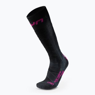 Дамски скиорски чорапи UYN Ski Touring One Bio black/pink yarrow