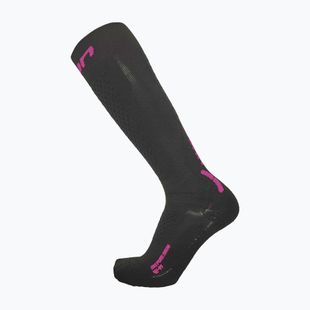 Дамски скиорски чорапи UYN Ski One Pure Snow black/pink