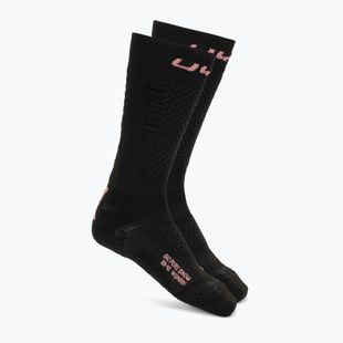 Дамски скиорски чорапи UYN Ski One Pure Snow black/pink