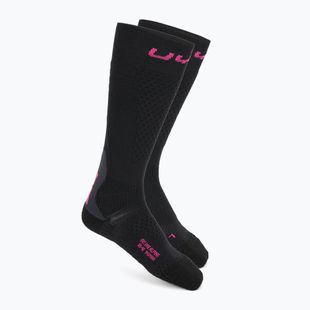 Дамски скиорски чорапи UYN Ski One Alpine Merino black/pink