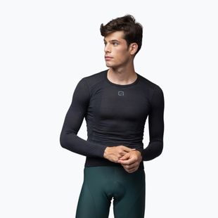 Мъжка фланелка за колоездене Alé Merino LS nero/black