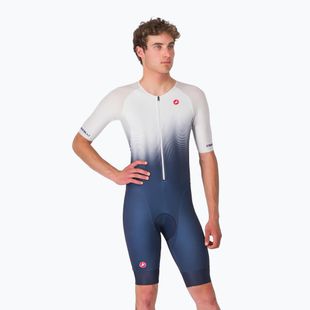 Мъжки костюм за колоездене Castelli Core Tri belgian blue/white
