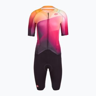 Дамски велосипеден гащеризон Castelli Free Sanremo 3 SS W dark night shade/vivid orange-bright rose