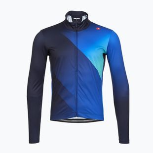 Мъжка блуза с дълъг ръкав за колоездене Castelli Amplify Thermal belgian blue/azzurro italia/pool blue