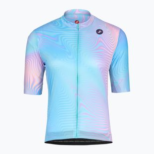 Дамска тениска за колоездене Castelli Cosmic Vortex multicolor pink green