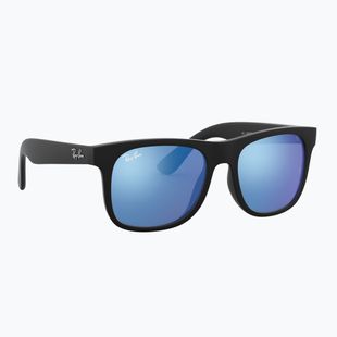 Детски слънчеви очила Ray-Ban Justin matt rubber black/blue mirror