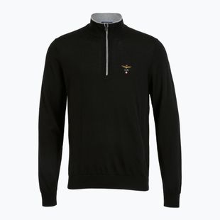 Мъжки пуловер Aeronautica Militare 1/2 Zip jet black
