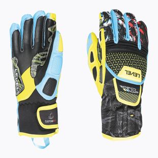 Детски скиорски ръкавици Level Worldcup Jr Cf yellow/blue