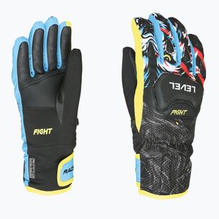 Детски скиорски ръкавици Level Race Jr black/yellow