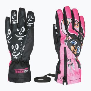 Детски скиорски ръкавици Level Lucky hot pink