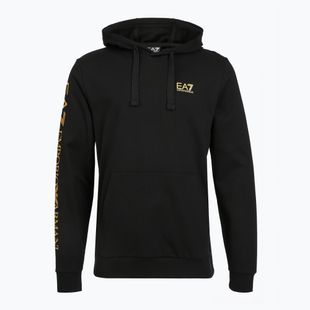 Мъжки суитшърт Emporio Armani EA7 Train Logo Series Extended Logo Hoodie black / gold