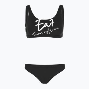 Дамски бански костюм от две части EA7 Emporio Armani Maxi Logo Bikini Top black