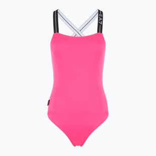EA7 Emporio Armani Logo Tape One Piece бански костюм неоново розово