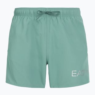 Мъжки бански EA7 Emporio Armani Extended Logo Boxer минерално синьо / сребристо