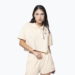 Дамска поло тениска Kaotiko Towel Stripe yellow / white