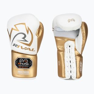 Rival RS100 Professional бели/златни боксови ръкавици