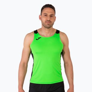 Мъжка тениска за бягане Joma Record II Tank Top fluor green/black