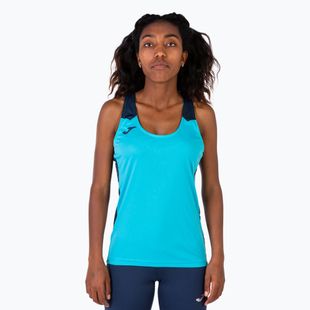 Дамска тениска за бягане Joma Record II Tank Top fluor turquoise/navy
