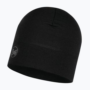Czapka BUFF Midweight Merino Wool Hat Solid czarna 118006.999.10.00