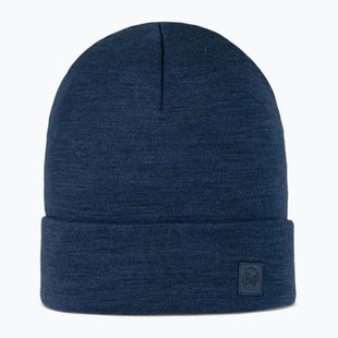 Зимна шапка BUFF Heavyweight Merino Wool solid night blue