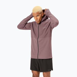 Мъжко яке за бягане NNormal Active Warm albergini/purple