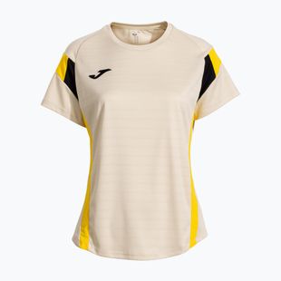 Дамска тениска за тенис Joma Montreal beige/yellow