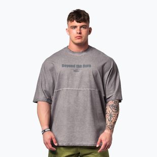 Мъжка тениска за тренировка NEBBIA Washed-Off Heavyweight No Shortcuts light grey