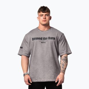 Мъжка тениска за тренировка NEBBIA Washed-Off Heavyweight Grind light grey
