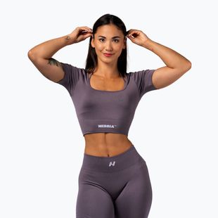 Дамски тренировъчен топ  NEBBIA Flow Seamless Dark Grey