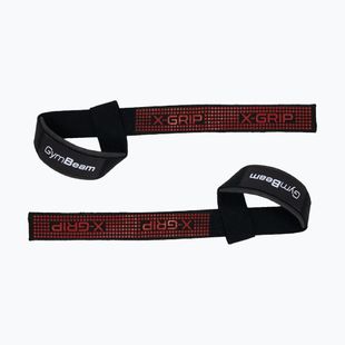 Ремъци за вдигане на тежести GymBeam X-Grip black/red