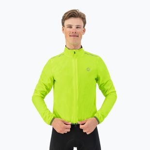 Мъжко яке за колоездене Rogelli Essential Rain fluor yellow