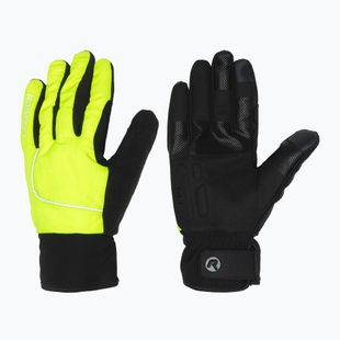 Мъжки ръкавици за колоездене Rogelli Essential Winter Waterproop fluor yellow