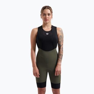 Дамски къси панталони за колоездене Rogelli Signature Bib Short W green