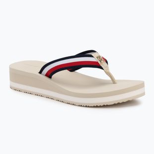 Дамски джапанки Tommy Hilfiger Corp Mid Wedge Beach Sandal muslin