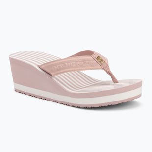 Дамски джапанки Tommy Hilfiger Stripes Wedge Beach Sandal foggy pink